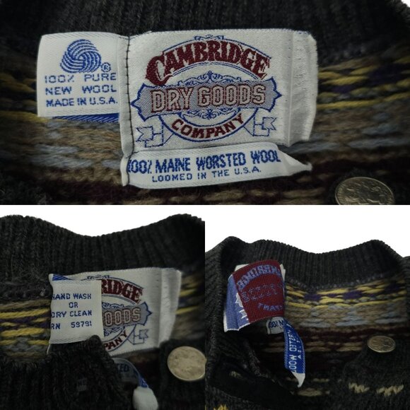 Cambridge Dry Goods Sweater Button Front Womens S Vintage USA Fair Isle Nordic - Picture 8 of 16